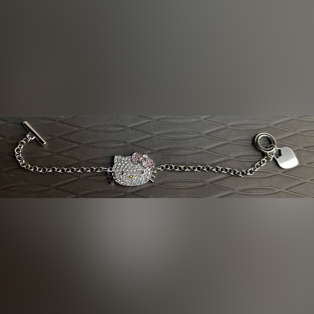 Hello Kitty Silver Bling Charm Toggle Bracelet - Picture 3 of 8